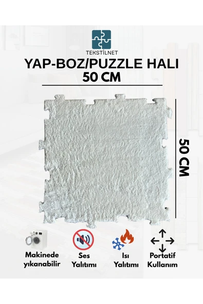 Tekstilnet Peluş Kreş Halısı Anaokulu Puzzle Halı Japon Halı 50x50 - 9