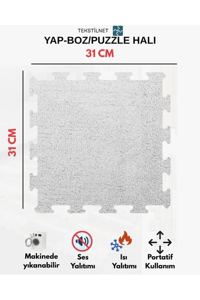 Tekstilnet Peluş Kreş Halısı Anaokulu Puzzle Halı Japon Halı - 3