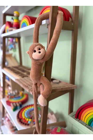 Sarılan Peluş Maymun – Elleri Cırt Cırtlı Uyku ve Oyun Arkadaşı – Sevimli Peluş Maymun Oyuncak - 7
