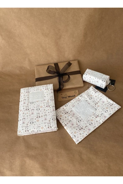 Kadın Hediye Seti – Defter, Anahtarlık ve Çanta Organizer | Desenli Deri Kapaklı Defter - 6