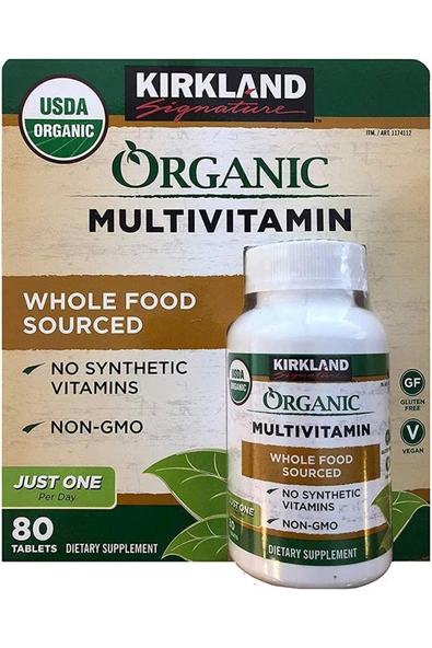 Kirkland Signature Organic Multivitamin 80 Tablets - Resim 3