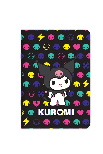 Lisanslı Kuromi 18,5x26 cm 40 Yaprak Çizgili Stickerlı Tel Dikişli Defter - 4