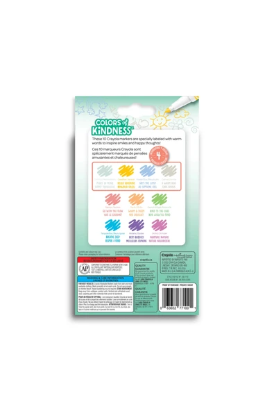 Colors of Kindness - Fine Line- 10 Washable Markers- Amerikan-nontoxic- 10 Yıkanabilir Boya Kalemi - Resim 3