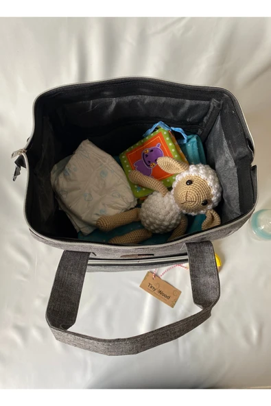 Gri Anne Bebek Bakım Çantası | Sıvı Geçirmez, Termoslu, Çok Gözlü Sırt Çantası - 8