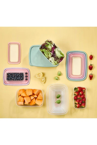 6’lı İç içe Geçen Kapaklı Saklama Kabı Seti, Buzdolabı Piknik Ofis Pratik Saklama Kutusu 6’lı Set - Resim 4