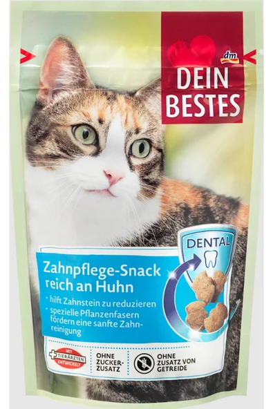 Dein Bestes- Alman Kalitesi- Diş Bakımı Dental Kedi Ödül Maması- 50gr. Tavuklu ürün görseli