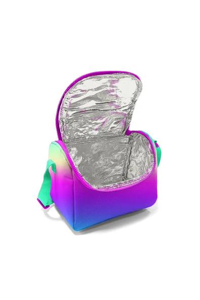 Renk Geçişli Gökkuşağı 4 Bölmeli Okul Çantası, Kalemlik, Beslenme Çantası 3lü Set Ilköğretim Çanta - 5