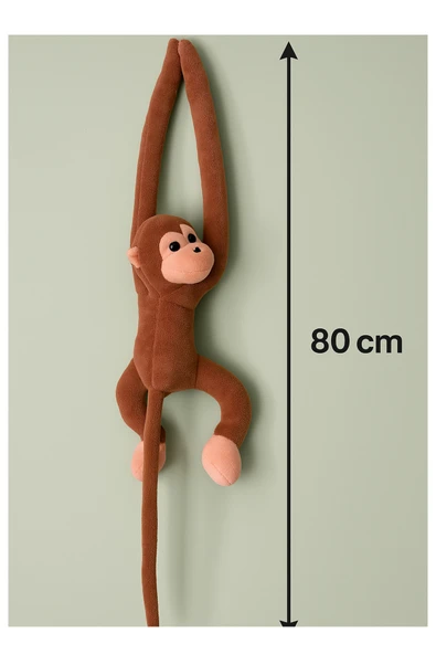 Sarılan Peluş Maymun – Elleri Cırt Cırtlı Uyku ve Oyun Arkadaşı – Sevimli Peluş Maymun Oyuncak - 11