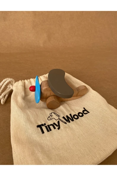 Ahşap Oyuncak Mini Uçak Eğitsel Oyuncak - Resim 3