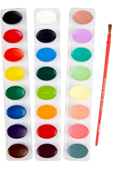 Washable Watercolour Paints, 24 Renk +Fırça -Yıkanabilir Suluboya - Amerikan-nontoxic- - Resim 4