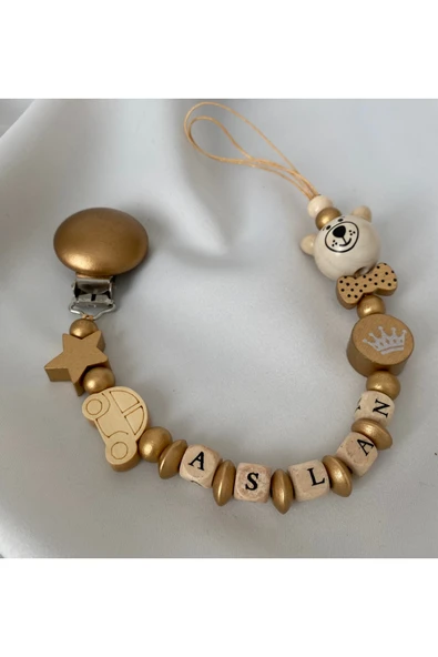 İsimli Emzik Zinciri - Emzik Askısı - Bebek Hediyesi Kişiye Özel - 4