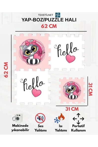 Tekstilnet Çocuk Odası Halı Çeşitleri Desenli Japon Halı - 3