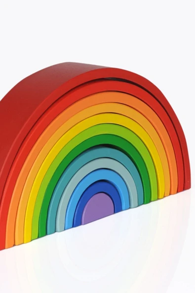 Waldorf Gökuşağı 12 Li Eğitsel Ahşap Oyuncak Ekolojik Oyuncak Büyük Boy - 2