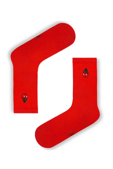 5’li Bilek Nakışlı Meyveler Desenli Renkli Çorap Kutusu | Kadın Günlük Hediye Seti - 4