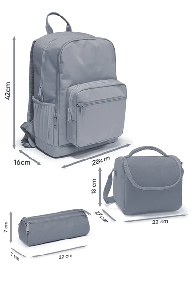 Renkli Çizgili 3 lü Okul Çanta Seti SET0123680 - 2