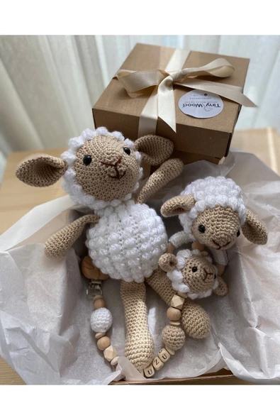 Hoşgeldin Bebek, Unisex, Organik Uyku Arkadaşı Emzik Zinciri Diş Kaşıyıcı Yenidoğan Hediye Seti - 5