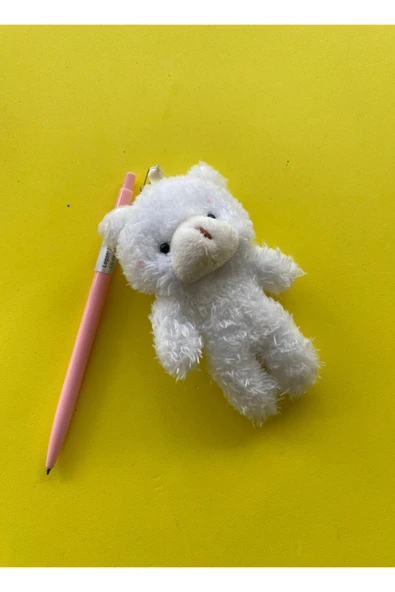Kawaii Ayıcık Figürlü 0.7 Uçlu Versatil Kalem | Sevimli Peluş Anahtarlıklı Okul Yazı Kalemi
