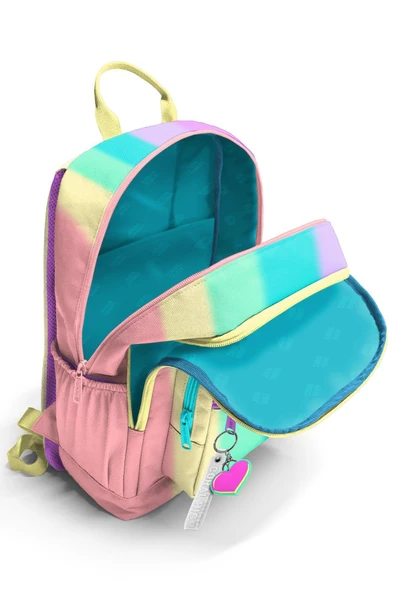 Renkli Çizgili Desenli 3’lü Okul Çanta Seti İlköğretim Çantası Kız Çocuk - Resim 6