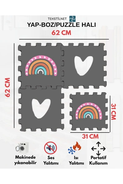 Tekstilnet Çocuk Odası Halı Çeşitleri Desenli Japon Halı - 12