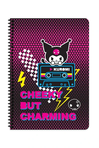 Lisanslı Kuromi A4 80 Yaprak Çizgili Karton Kapak Spiralli Defter - 6