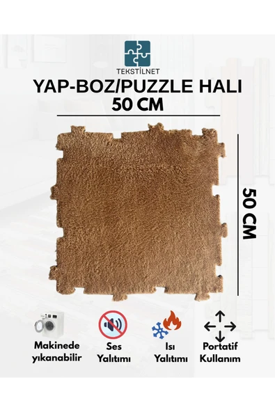 Tekstilnet Peluş Kreş Halısı Anaokulu Puzzle Halı Japon Halı 50x50