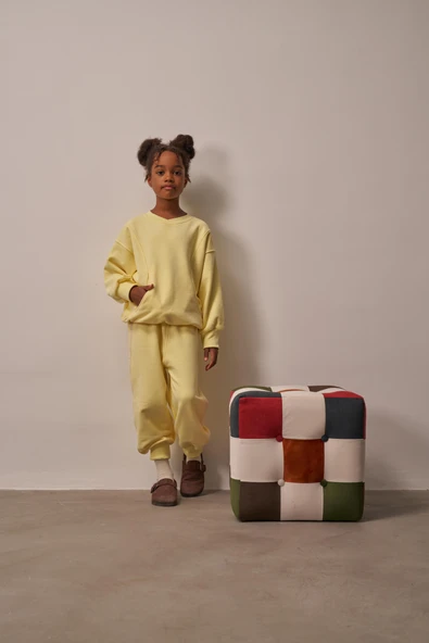 Sarı Hidden Pocket Unisex Eşofman Takım - Resim 8