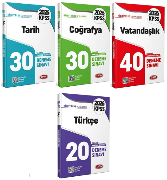 Data 2026 KPSS Tarih + Coğrafya + Vatandaşlık + Türkçe Ultra 120 Deneme 4 lü Set Data Yayınları ürün görseli 1
