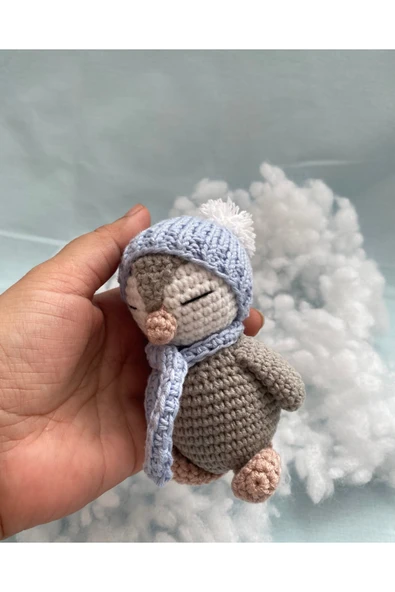 Amigurumi Mini Sevimli Penguen Kardeşler Organik El Örgüsü Oyuncak - 2