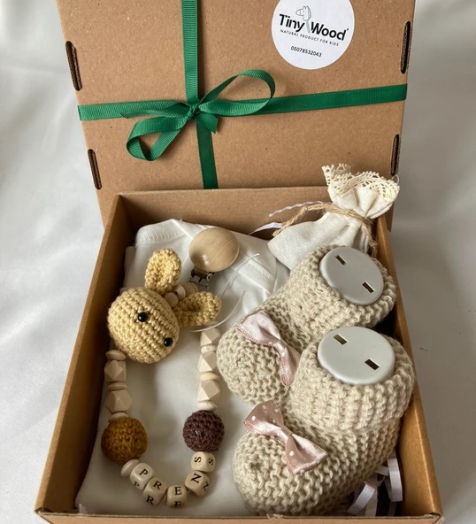Hoşgeldin Bebek, Unısex Bebek ,organik Yenidoğan Bebek Hediye Seti ürün görseli 1