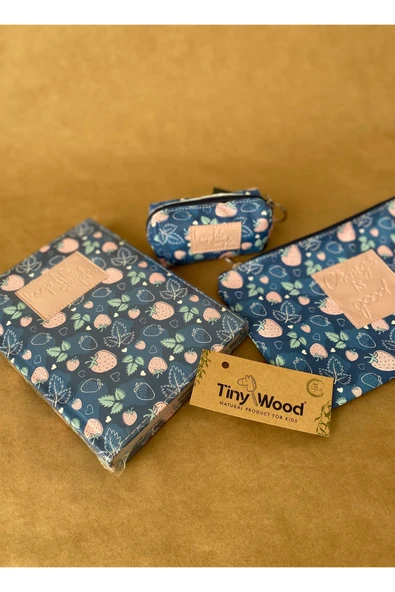 Kadın Hediye Seti – Defter, Anahtarlık ve Çanta Organizer | Desenli Deri Kapaklı Defter - 9