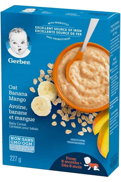 Cereals- Oat Mango&Banana- Mango&MuzYulaflı Kaşık Maması- 227 Gr- 8. aydan itibaren- 3.aşama - Resim 3