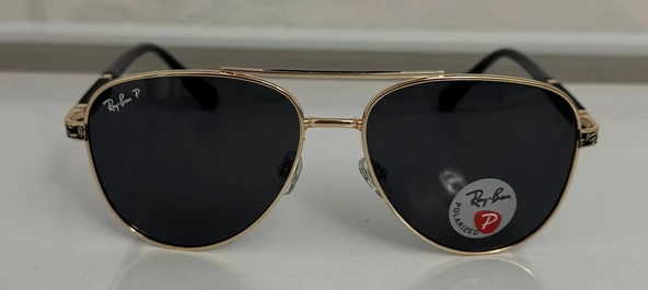 Ray-Ban Aviator 3025 Altın Polarize Damla Erkek Güneş Gözlüğü - Resim 4