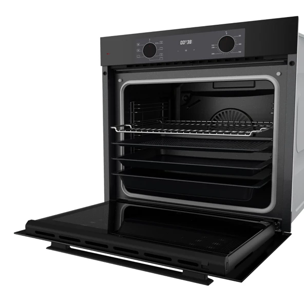 QEP63CS New Fryart Siyah Ankastre Fırın (0+7 KONUM) - Resim 2