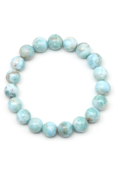 Larimar Doğal Taş Bileklik 11 mm Küre Kesim - BLK-2001 - Resim 2