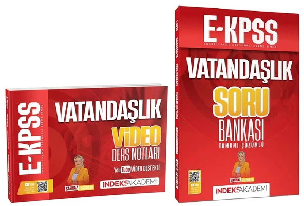 İndeks Akademi 2026 EKPSS Vatandaşlık Video Ders Notları + Soru Bankası 2 li Set - Şahnaz Eseroğlu İndeks Akademi Yayıncılık ürün görseli 1