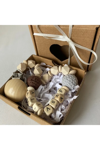 Isimli Bebek Emzik Zinciri, Bebek Hediyelik - 3