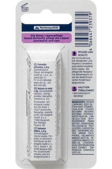 Vitaminli Çocuk Dudak Nemlendiricisi - Sweet Butterfly Koruyucu Balm- Ithal Alman Markası - Resim 4