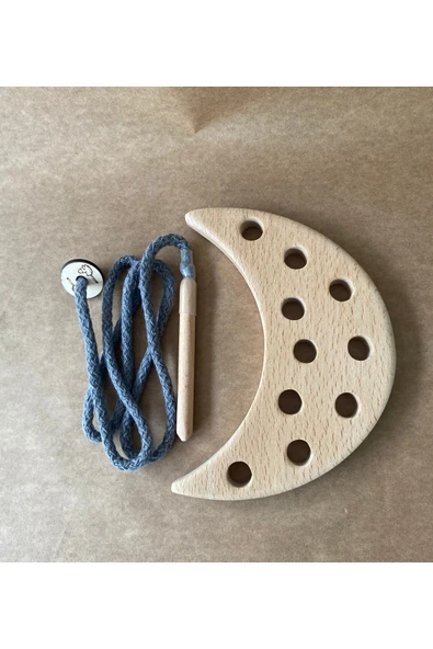 Montessori Eğitici Oyuncak İp Geçirme 3'lü Gökyüzü Seti – İnce Motor Becerisi Geliştirme Oyuncağı - Resim 4
