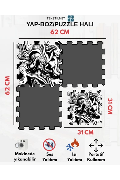 Tekstilnet Baskılı Halı,Sıcak Renkli Halı Puzzle Halı,Japon Halısı Modelleri Yapboz Halı