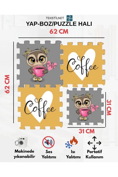 Tekstilnet Çocuk Odası Halı Çeşitleri Desenli Japon Halı