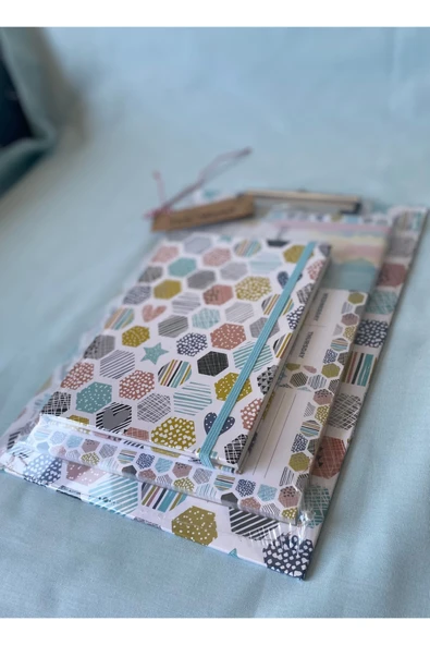 Sekreterlik Dosyası, Defter ve Haftalık Planlayıcı 3’lü Kırtasiye Seti – Okul ve Ofis Hediye Seti - 4