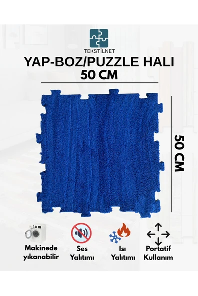 Tekstilnet Peluş Kreş Halısı Anaokulu Puzzle Halı Japon Halı 50x50 - 2