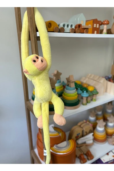 Sarılan Peluş Maymun – Elleri Cırt Cırtlı Uyku ve Oyun Arkadaşı – Sevimli Peluş Maymun Oyuncak - 9