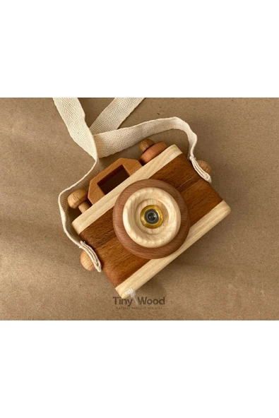 Ahşap Retro Fotoğraf Makinesi El Yapımı - Resim 4
