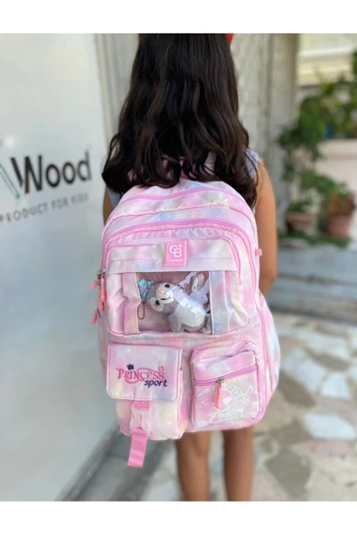 Kız Çocuk İlköğretim Çantası Ultra Hafif ilkokul / Ortaokul Okul Çantası Pembe-Lila - 4