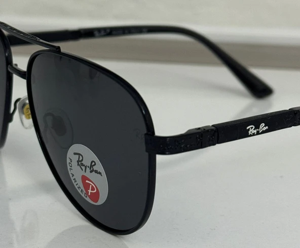 Ray-Ban Aviator 3025 Siyah Polarize Damla Erkek Güneş Gözlüğü - Resim 5