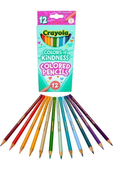 12 Colors of Kindness Pencils- Amerikan-Nontoxic- 12 Renk Kuru Boya Seti - Resim 3