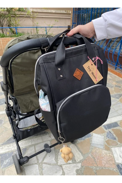 Gri Anne Bebek Bakım Çantası | Sıvı Geçirmez, Termoslu, Çok Gözlü Sırt Çantası - 5