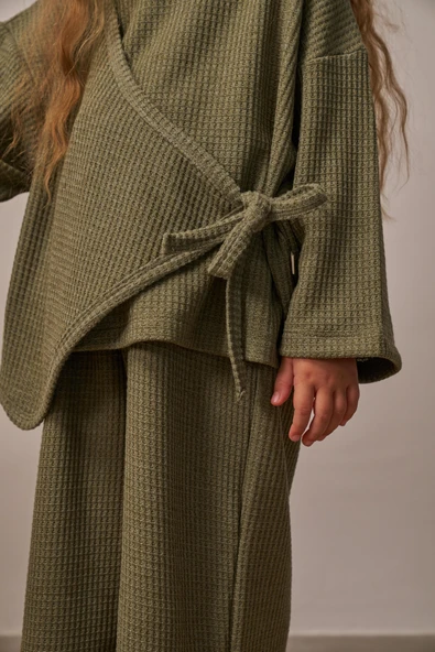 Haki Waffle Bağlamalı Takım - Resim 8