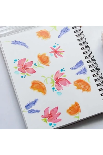 Washable Watercolour Paints, 24 Renk +Fırça -Yıkanabilir Suluboya - Amerikan-nontoxic- - Resim 6